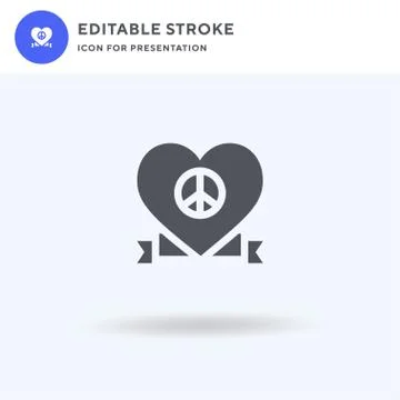 Heart icon vector, filled flat sign, solid pictogram isolated on white, logo Illustrazione stock