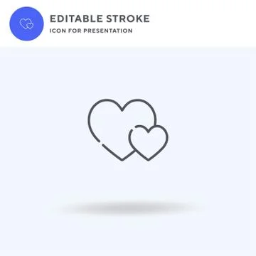 Heart icon vector, filled flat sign, solid pictogram isolated on white, logo Illustrazione stock