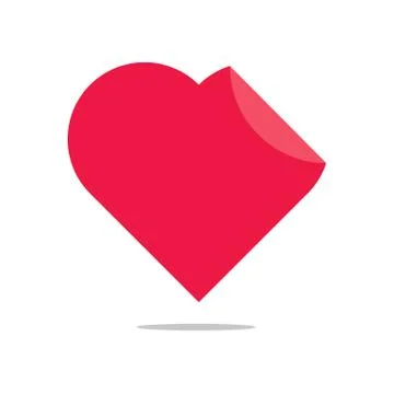 Heart Icon Vector in Flat Design Stock Illustration
