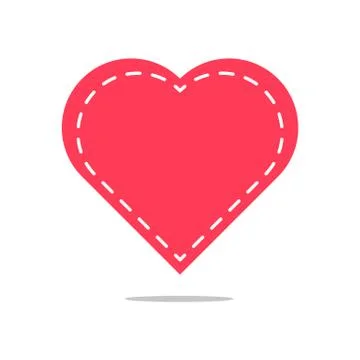Heart Icon Vector in Flat Design Stock Illustration