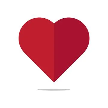 Heart Icon Vector in Flat Design Stock Illustration