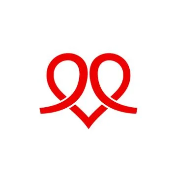 Heart icon vector logo, Heart logo, heart shape, love logo concept, Heart log Stock Illustration