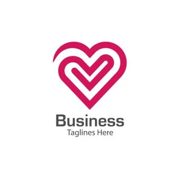 Heart icon vector logo Stock Illustration