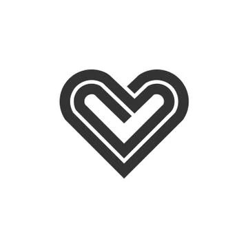 Heart icon vector logo Stock Illustration