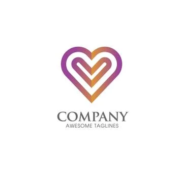 Heart icon vector logo vector Stock Illustration