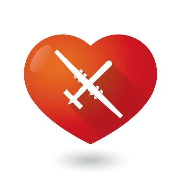 Heart icon with a war drone Stock Illustration
