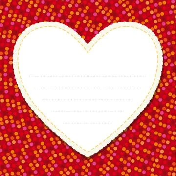 Heart icon in white with copy space over red background. Stock Illustration