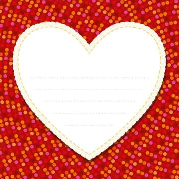 Heart icon in white with copy space over red background. Stock Illustration