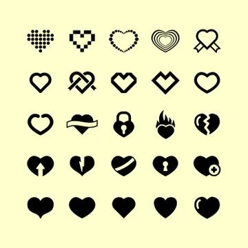 Heart icons Stock Illustration