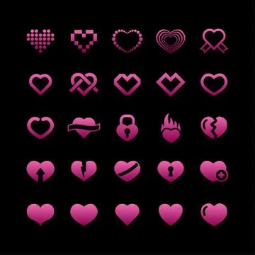 Heart icons Stock Illustration