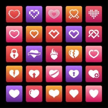 Heart icons Stock Illustration