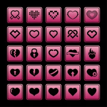 Heart icons Stock Illustration