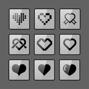 Heart icons Stock Illustration