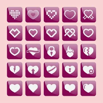 Heart icons Stock Illustration