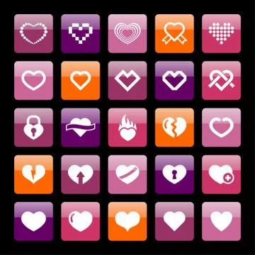 Heart icons Stock Illustration
