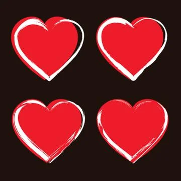 Heart Icons Set Stock Illustration
