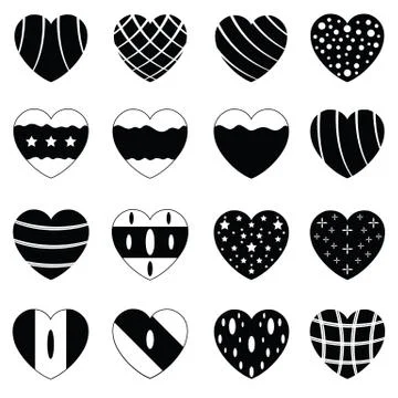 Heart Icons Set Stock Illustration