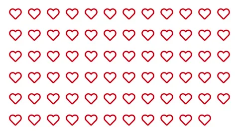Heart icons transitioning from outline to solid fill. Infographic background Stock Footage 279520745