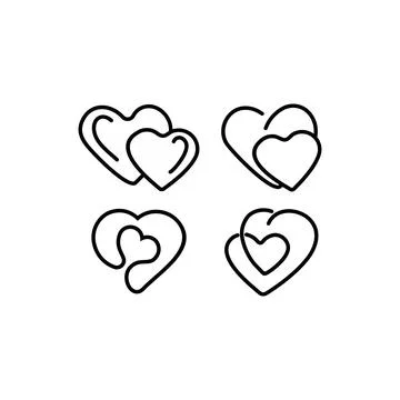 Heart icons vector set Stock Illustration