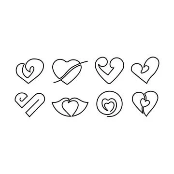 Heart icons vector set Stock Illustration