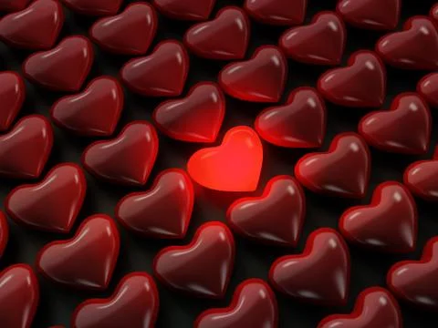 Heart illuminated Stock Illustration