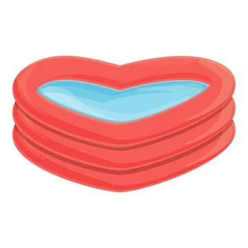Heart inflatable pool icon cartoon . Water beach Illustrazione stock