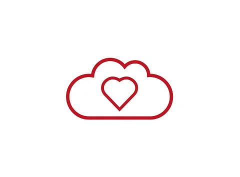 Heart inside the clouds for logo design Stockillustratie