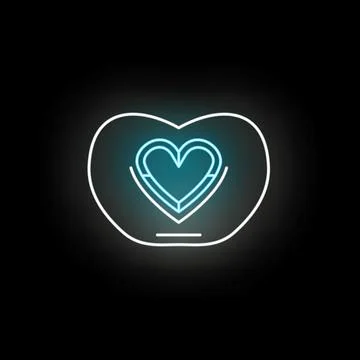 Heart inside a glowing neon light symbol Stock Illustration