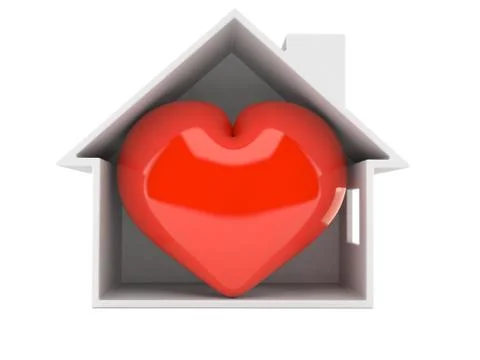 Heart inside house cross-section Stock Illustration