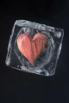 Heart inside ice cube Fotos de archivo