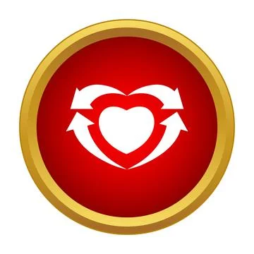 Heart inside recycling circle with arrows concept Stock Illustration