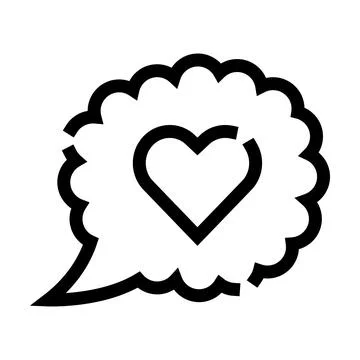 Heart inside speech thought bubble icon concept Stock Illustration