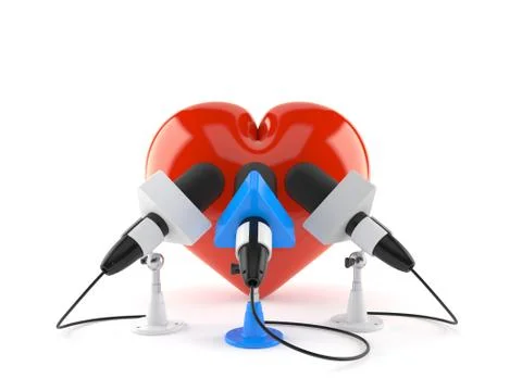 Heart with interview microphones Stock Illustration