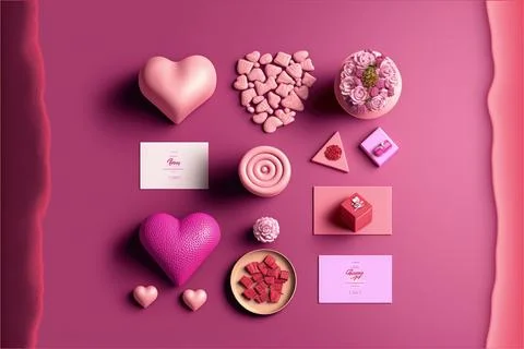 Heart isolated with a plain banner background, with space for text, pink and red Stock Illustration