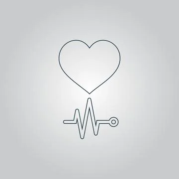 Heart with its cardiogram Stock Illustration