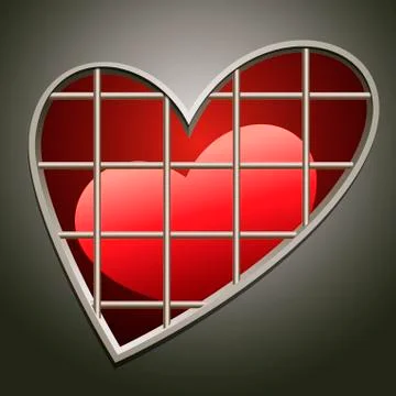 Heart in jail Stock Illustration