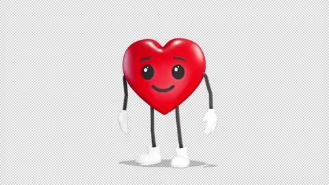 Heart jump down from top of screen and greeting Alfa Channel 库存影片 163290613