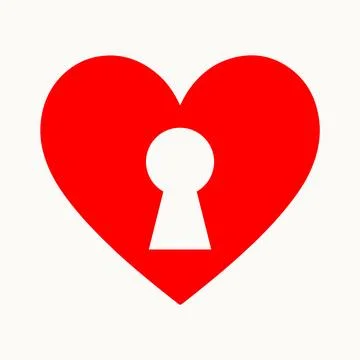 Heart key icon Stock Illustration
