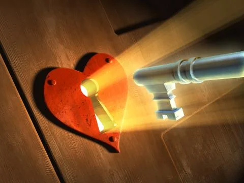 Heart key Stock Illustration