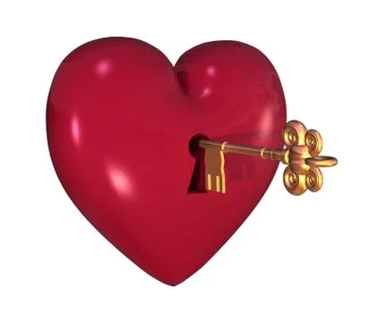 Heart with Key Stock-Illustration