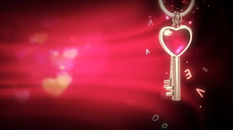 Heart Key Trinket Stock Footage 1057106