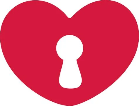 Heart with keyhole Illustrazione stock