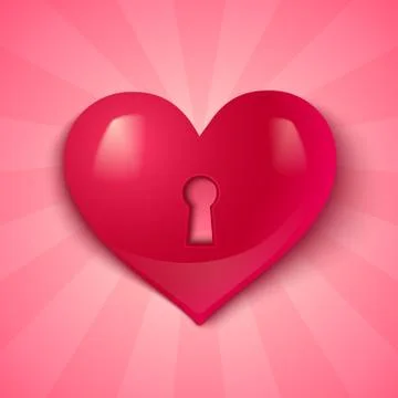 Heart with keyhole Illustrazione stock