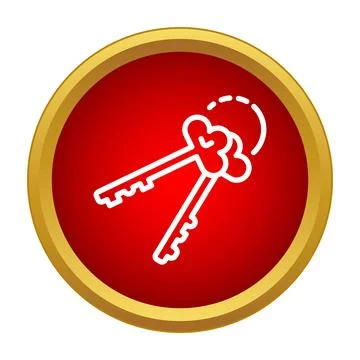 Heart keys on ring unlocking love and security Stock Illustration