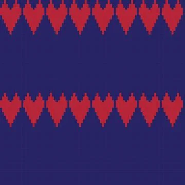 Heart Knitting Seamless Pattern Design Illustrazione stock