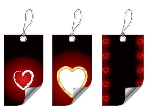 Heart labels Stock Illustration