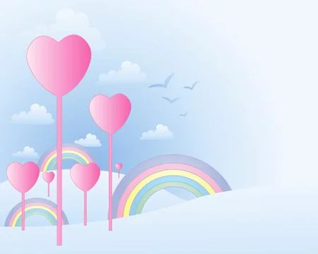 Heart landscape Stock Illustration