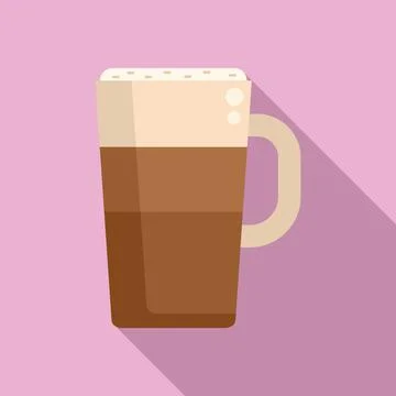 Heart latte icon flat vector. Cafe cup Stock Illustration