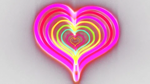 Heart layered different colors alpha channel Stock Footage 148159282