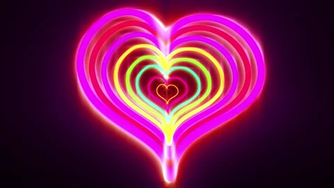 Heart layered different colors Stock Footage 148153396